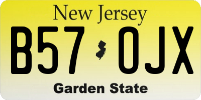 NJ license plate B57OJX