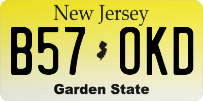 NJ license plate B57OKD