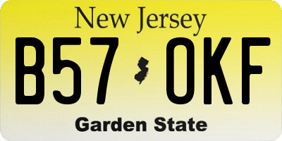 NJ license plate B57OKF