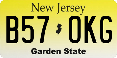 NJ license plate B57OKG