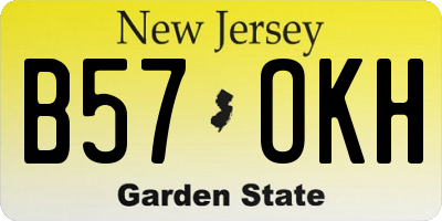 NJ license plate B57OKH