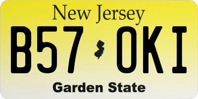 NJ license plate B57OKI