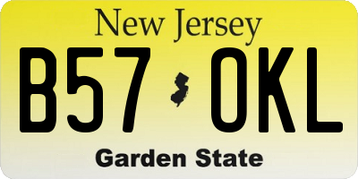 NJ license plate B57OKL