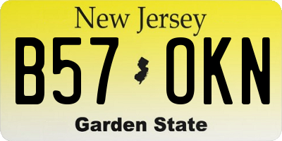 NJ license plate B57OKN