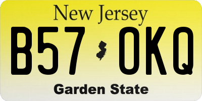 NJ license plate B57OKQ