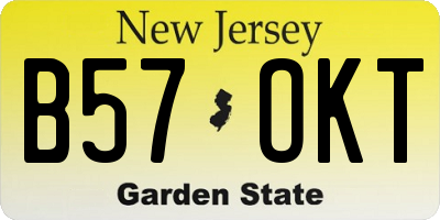 NJ license plate B57OKT