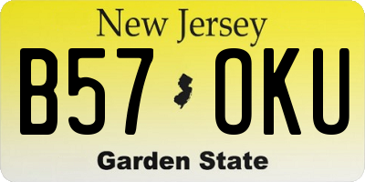 NJ license plate B57OKU