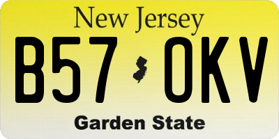 NJ license plate B57OKV