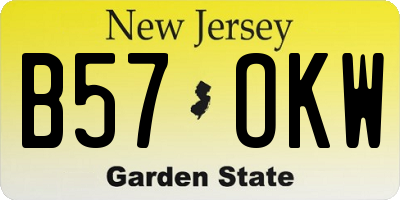 NJ license plate B57OKW