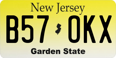 NJ license plate B57OKX