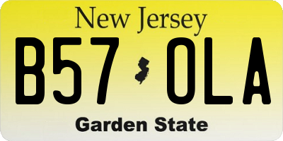 NJ license plate B57OLA