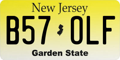 NJ license plate B57OLF