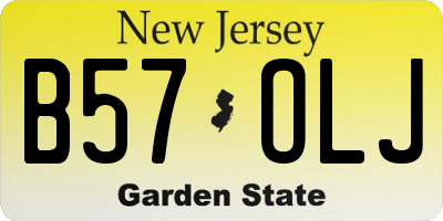 NJ license plate B57OLJ