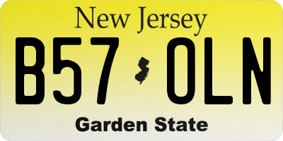 NJ license plate B57OLN