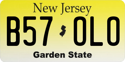 NJ license plate B57OLO