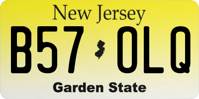NJ license plate B57OLQ