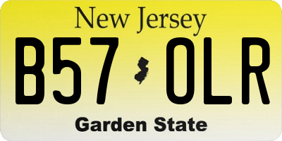 NJ license plate B57OLR