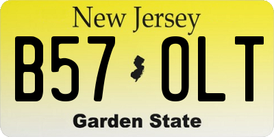 NJ license plate B57OLT