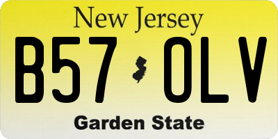 NJ license plate B57OLV
