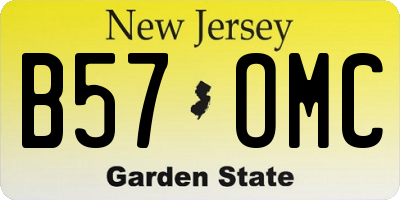 NJ license plate B57OMC