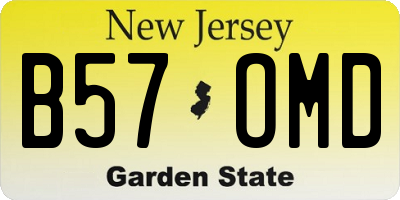 NJ license plate B57OMD