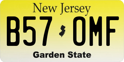 NJ license plate B57OMF