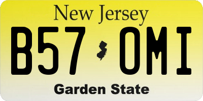 NJ license plate B57OMI