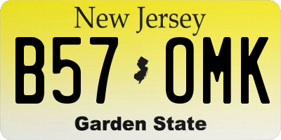 NJ license plate B57OMK
