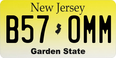 NJ license plate B57OMM