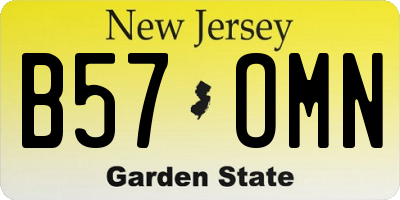 NJ license plate B57OMN