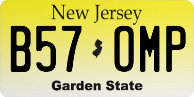 NJ license plate B57OMP