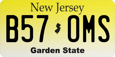 NJ license plate B57OMS