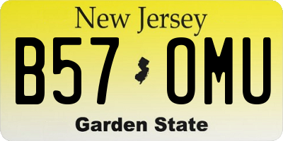 NJ license plate B57OMU