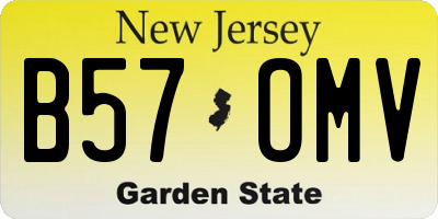 NJ license plate B57OMV