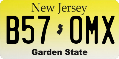NJ license plate B57OMX