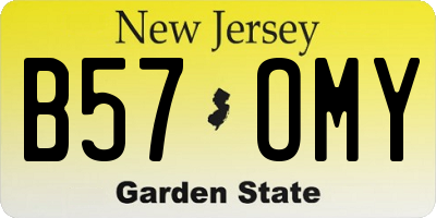 NJ license plate B57OMY