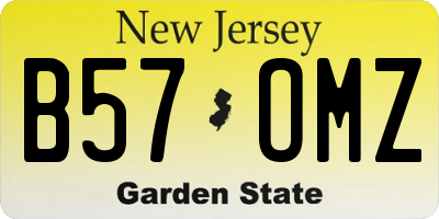 NJ license plate B57OMZ