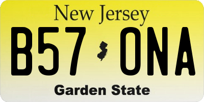 NJ license plate B57ONA