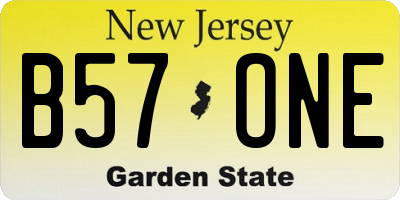 NJ license plate B57ONE