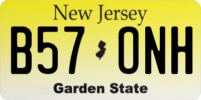 NJ license plate B57ONH