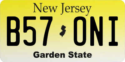 NJ license plate B57ONI