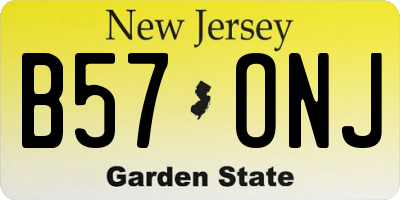 NJ license plate B57ONJ