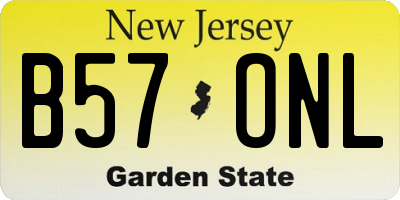 NJ license plate B57ONL