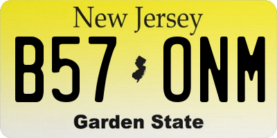 NJ license plate B57ONM
