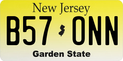 NJ license plate B57ONN