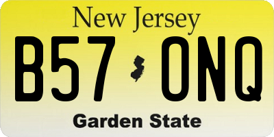 NJ license plate B57ONQ