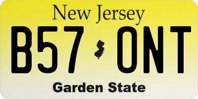 NJ license plate B57ONT