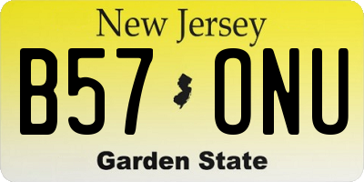 NJ license plate B57ONU