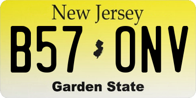 NJ license plate B57ONV