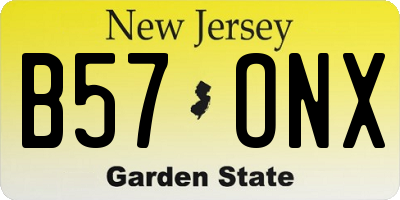 NJ license plate B57ONX